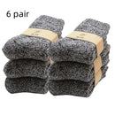 Winter Men'S Merino Wool Socks Super Thick Warm High Quality Harajuku Retro Snow Casual Antifreeze Cashmere Socks Men 3 Pair