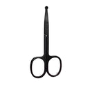 1PC Silver Mirror Light Black round Head Safety Nose Hair Scissors Neutral Stainless Steel Scissors