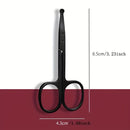 1PC Silver Mirror Light Black round Head Safety Nose Hair Scissors Neutral Stainless Steel Scissors